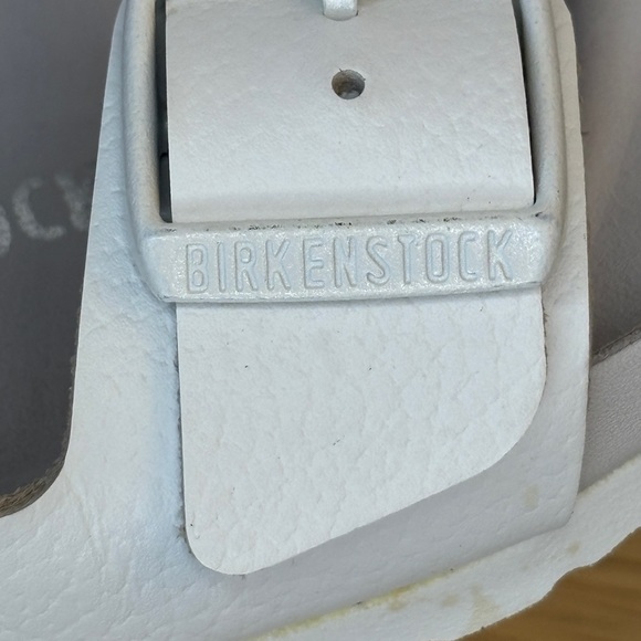 Birkenstock White Slip-On Sandals Woman’s 6 VGUC - Picture 5 of 6